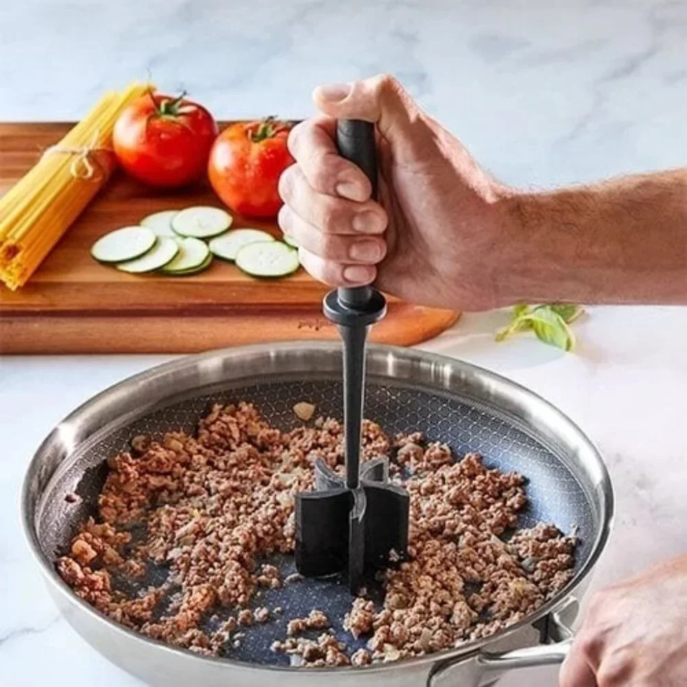 Pampered Chef MIX 'n CHOP #2583 Utensil Brown Ground Meat in the Pan Black NEW